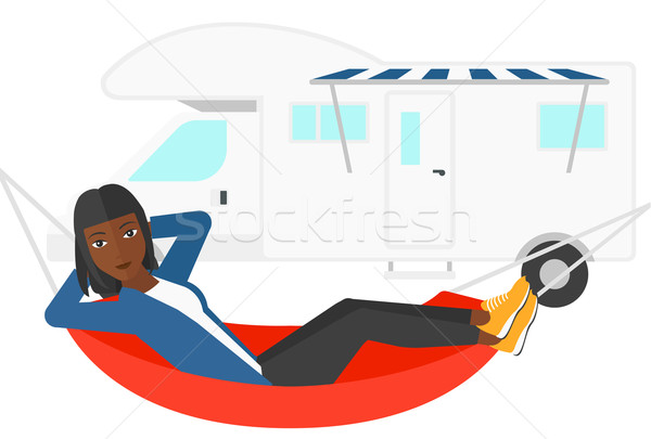 女子 吊床 馬達 家 向量 設計 商業照片 © RAStudio