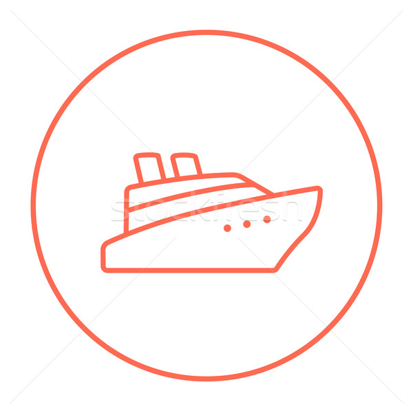 Foto stock: Navio · de · cruzeiro · linha · ícone · teia · móvel · infográficos