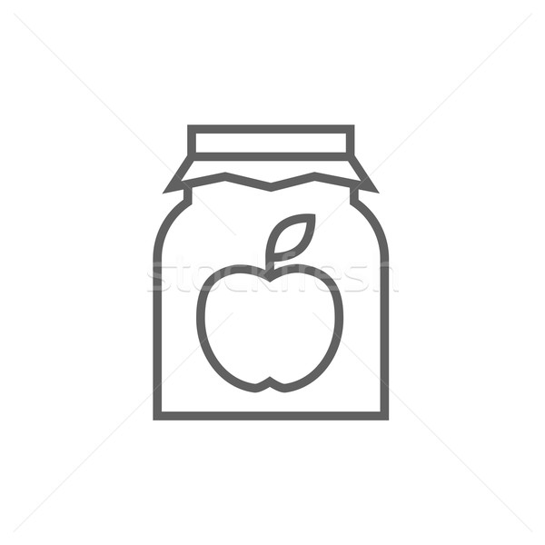 Apple jam jar line icon. Stock photo © RAStudio