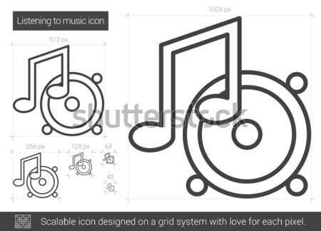 Stockfoto: Muziek · nota · lijn · icon · hoeken · web