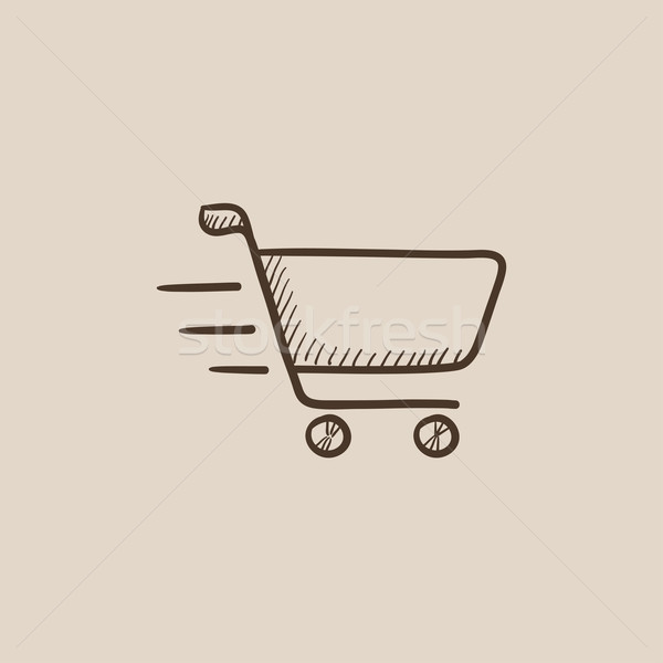 Shopping cart sketch icon. Stock photo © RAStudio