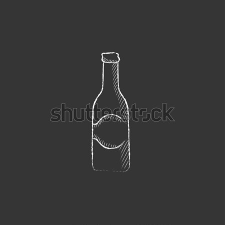 Glass bottle. Drawn in chalk icon. Stock photo © RAStudio