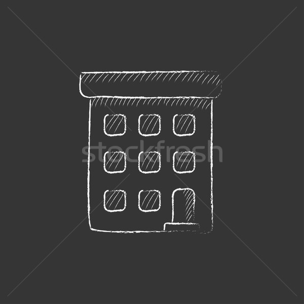 Condominium building. Drawn in chalk icon. Stock photo © RAStudio