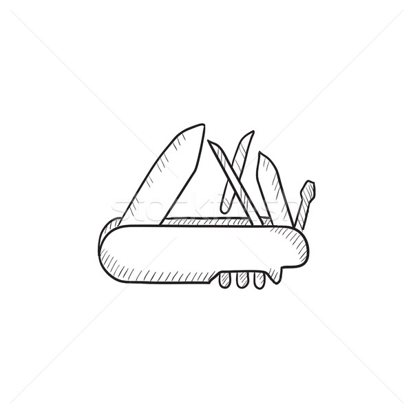 Multipurpose knife sketch icon. Stock photo © RAStudio