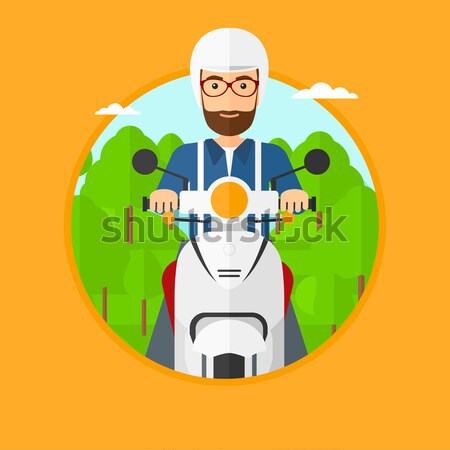 Man riding scooter vector illustration. Stock photo © RAStudio