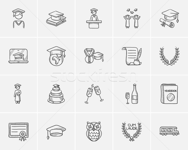 Education sketch icon set. Stock photo © RAStudio