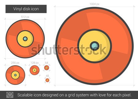 Vinyl disk line icon. Stock photo © RAStudio