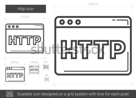 Http lijn icon vector geïsoleerd witte Stockfoto © RAStudio