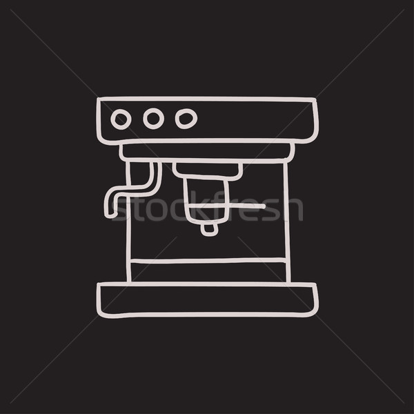 Kaffeemaschine Skizze Symbol Vektor isoliert Hand gezeichnet Stock foto © RAStudio