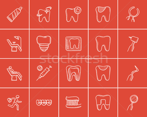 Medicine sketch icon set. Stock photo © RAStudio