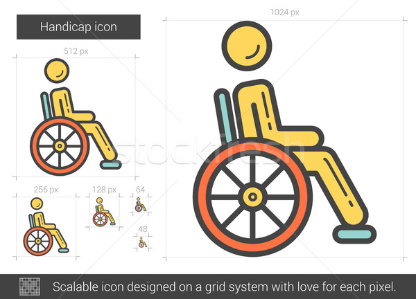 Handicap line Symbol Vektor isoliert weiß Stock foto © RAStudio