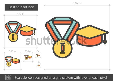 Stock photo: Best student line icon.