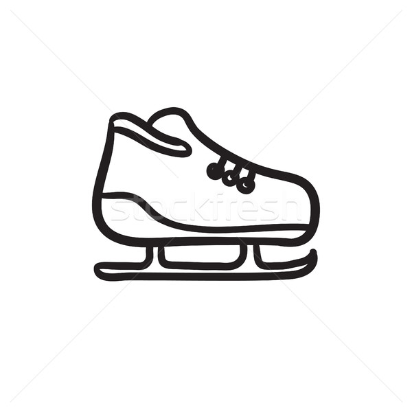 Stockfoto: Skate · schets · icon · vector · geïsoleerd