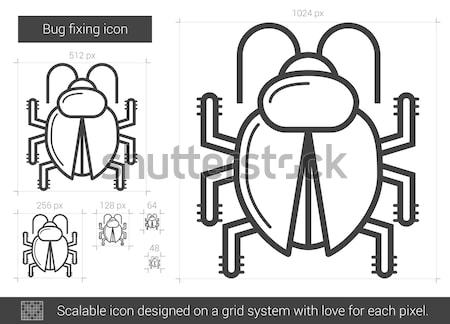 Bug fixing line icon. Stock photo © RAStudio