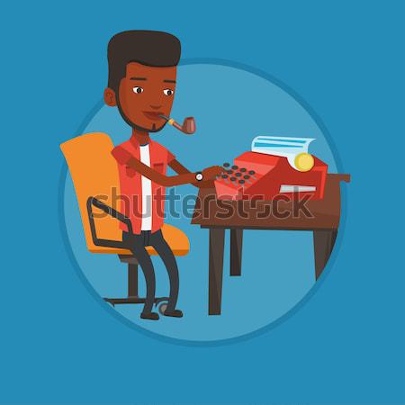 Student writing at the desk vector illustration. Stock photo © RAStudio