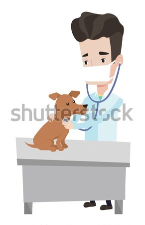 Veterinarian examining dog vector illustration. Stock photo © RAStudio