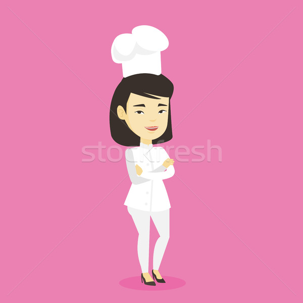 Confident female chief cook with arms crossed. Stock photo © RAStudio
