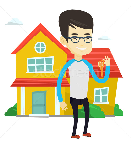 Real estate agent with key vector illustration. Stock photo © RAStudio