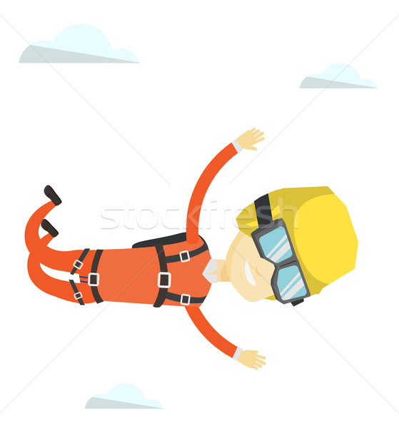 Asia saltar paracaídas profesional sonriendo caer Foto stock © RAStudio