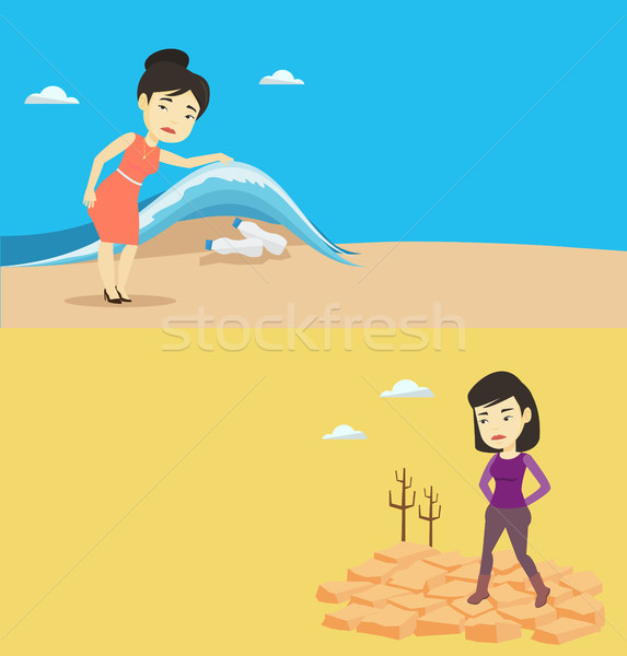 Stock photo: Two ecological banners with space for text.