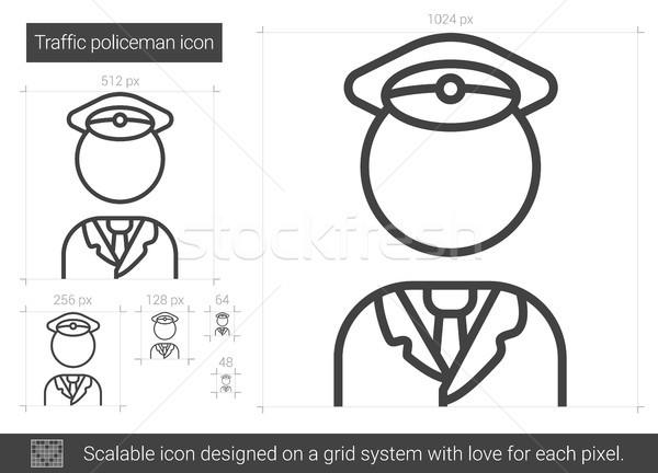 Stock photo: Traffic policeman line icon.