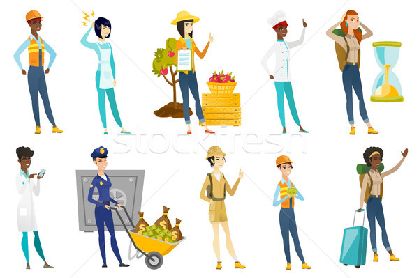 Professional women vector illustrations set. Stock photo © RAStudio