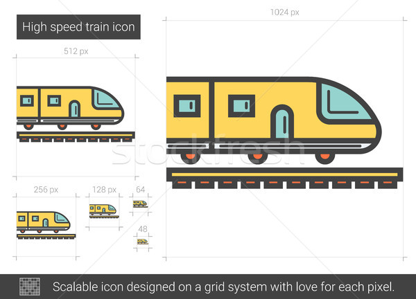 поезд линия икона вектора изолированный Сток-фото © RAStudio