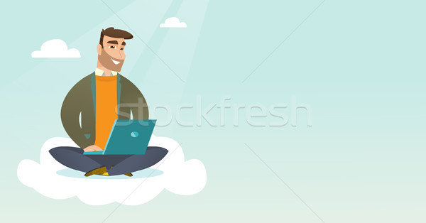 Caucasian man using cloud computing technologies. Stock photo © RAStudio
