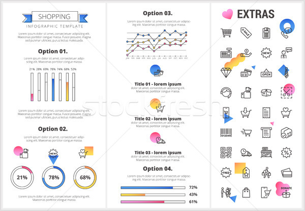 Vásárlás infografika sablon elemek ikonok testreszabható Stock fotó © RAStudio