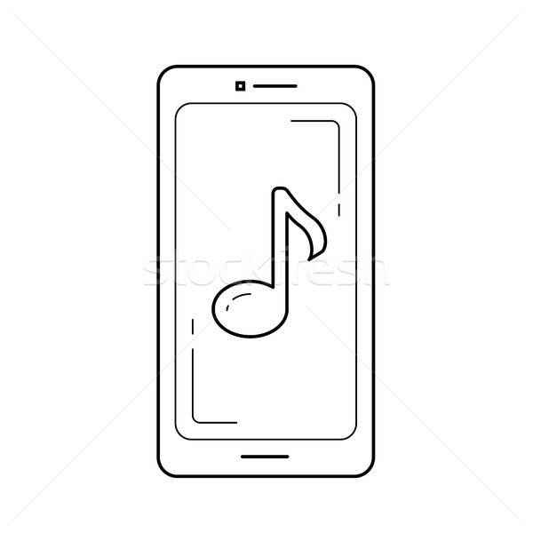 Mobile media player line icon. Stock photo © RAStudio