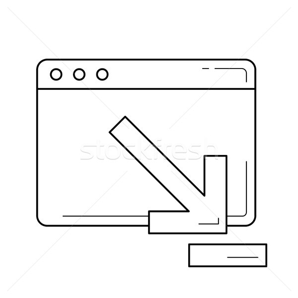 Descargar aplicación línea icono vector aislado Foto stock © RAStudio