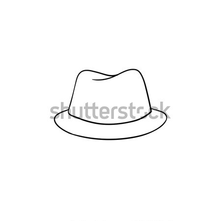 フェドーラ 帽子 手描き スケッチ アイコン ストックフォト © RAStudio