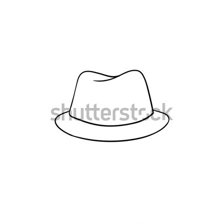 Fedora hat hand drawn sketch icon. Stock photo © RAStudio