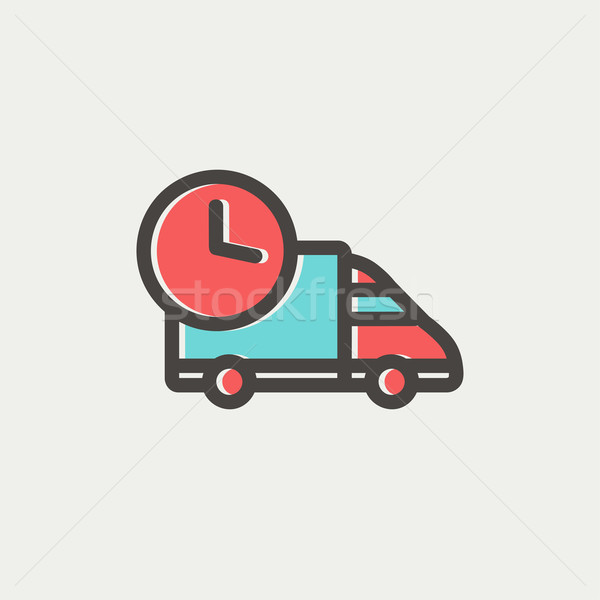 On time delivery thin line icon Stock photo © RAStudio