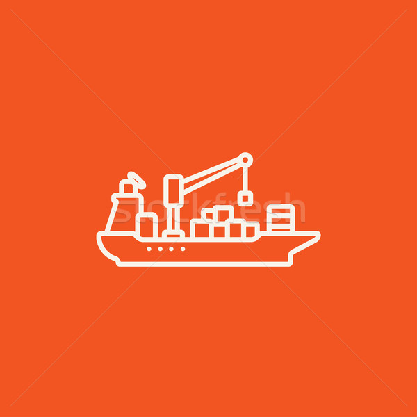 Vracht containerschip lijn icon web mobiele Stockfoto © RAStudio