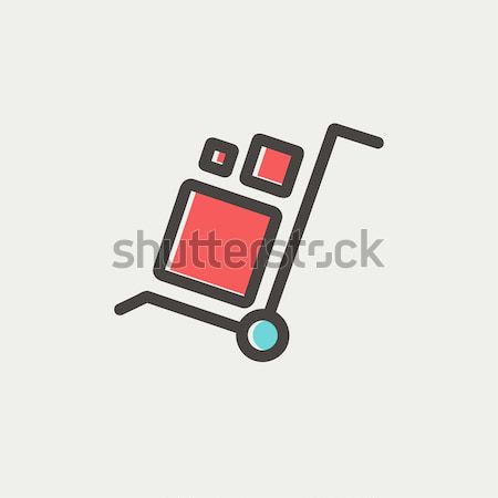 Shopping handling trolley line icon. Stock photo © RAStudio