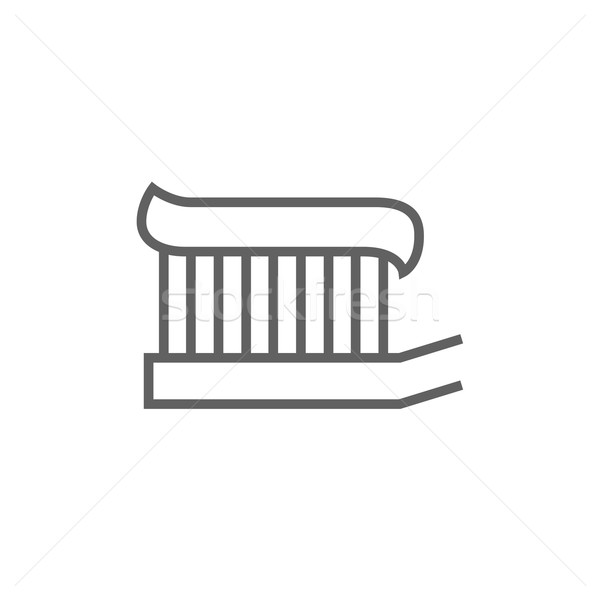 Cepillo de dientes pasta dentífrica línea icono esquinas web Foto stock © RAStudio