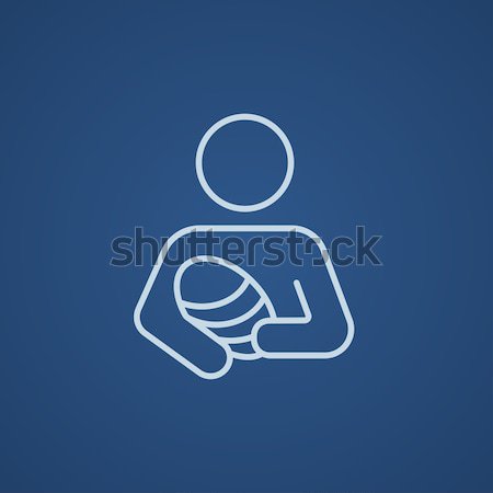 Woman holding baby line icon. Stock photo © RAStudio