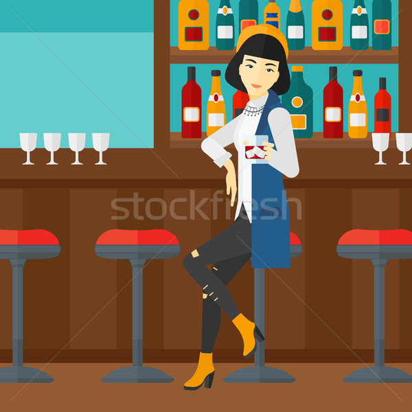 Woman sitting at bar. Stock photo © RAStudio
