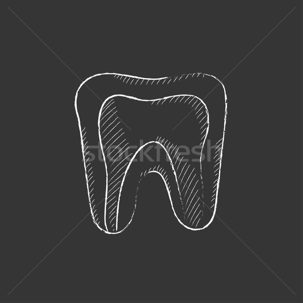 Molar tooth. Drawn in chalk icon. Stock photo © RAStudio