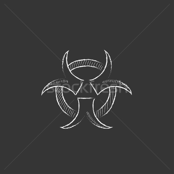 Bio hazard sign. Drawn in chalk icon. Stock photo © RAStudio