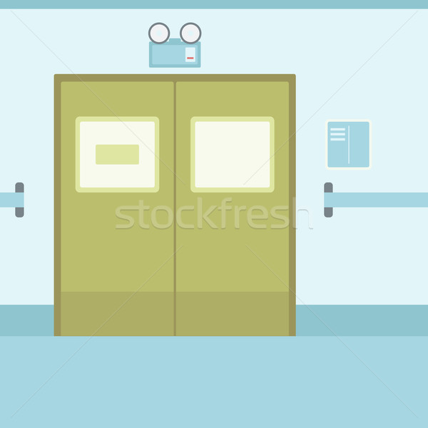 Background of hospital corridor with closed doors. Stock photo © RAStudio