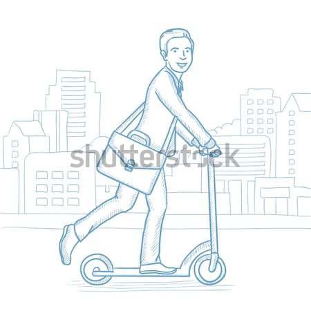 Man riding on scooter. Stock photo © RAStudio