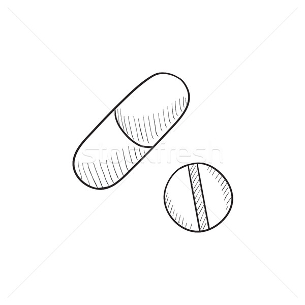 Pills sketch icon. Stock photo © RAStudio