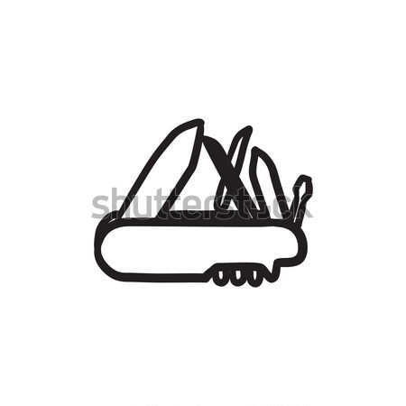 Multipurpose knife sketch icon. Stock photo © RAStudio