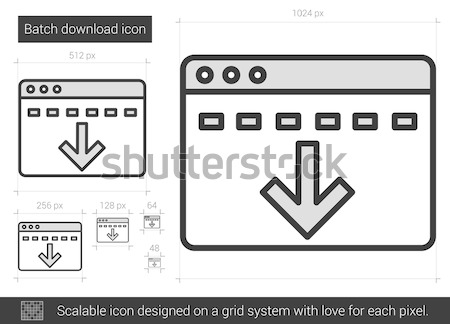Batch download line icon. Stock photo © RAStudio