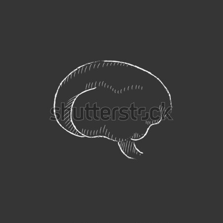 Mózgu szkic ikona wektora odizolowany Zdjęcia stock © RAStudio