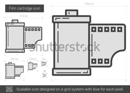Film Patrone line Symbol Vektor isoliert Stock foto © RAStudio