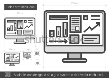 Verkoop statistiek lijn icon vector geïsoleerd Stockfoto © RAStudio
