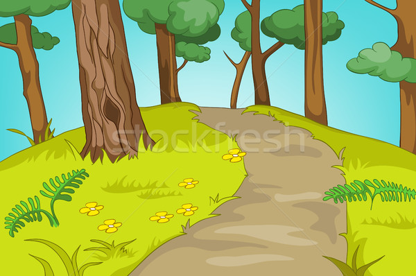 Desen animat pădure peisaj vară Imagine de stoc © RAStudio